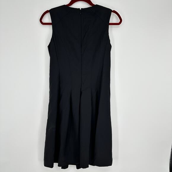Theory Fit and Flare Black Career Wool Blend Dress Pockets Sleeveless Womens 4 - Picture 2 of 7